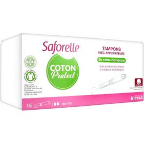 Saforelle Coton Protect Tampon avec Applicateurs 16