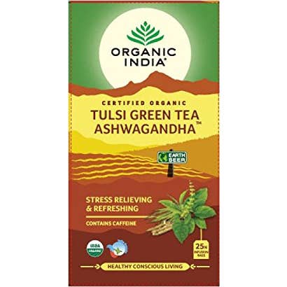 Vert Thé Tulsi D'inde Biologique Ashwagandha 25Pcs Taille 25