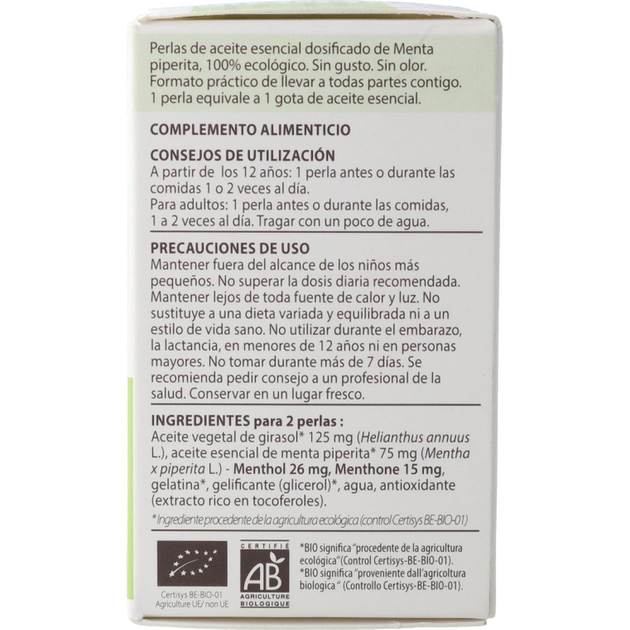 Pranarom Perles Menthe Poivree Bio 60