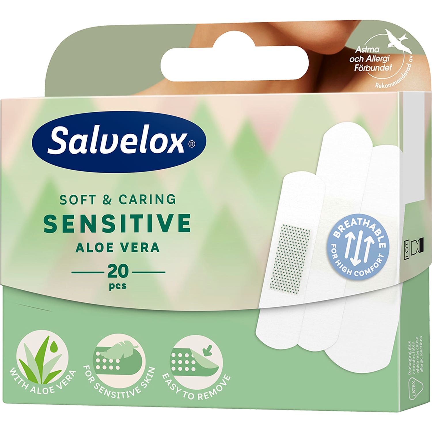 Salvelox Sensitive Aloe Vera Adhesive Dressing 20 pcs