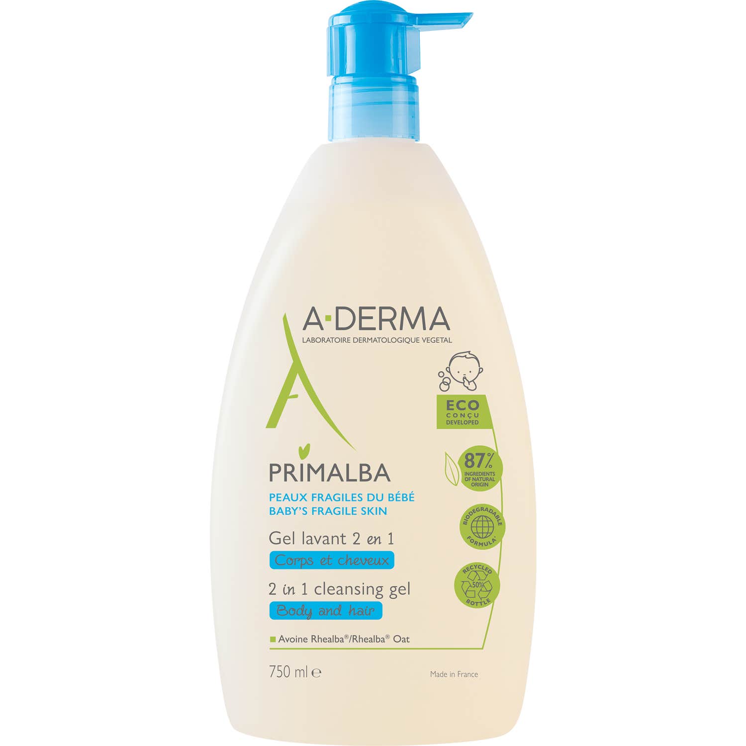 A-Derma Primalba Gel Lavant 2 en 1 750ml