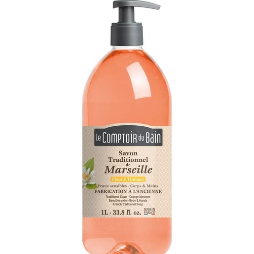 Le Comptoir Du Bain Savon Traditionnel De Marseille Fleur D'Oranger 1L