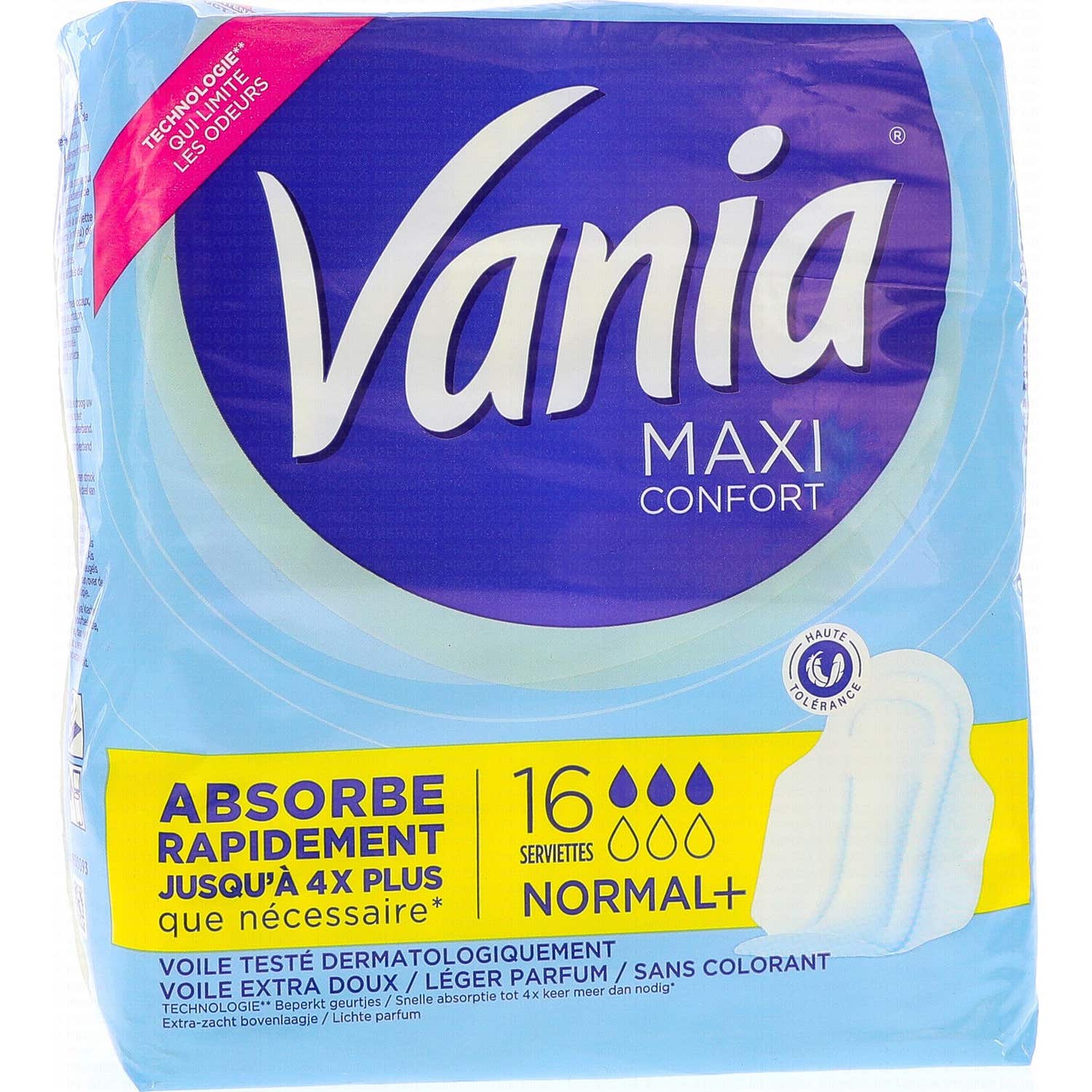 Vania Maxi Confort Normal+ 16 Serviettes Hygiéniques