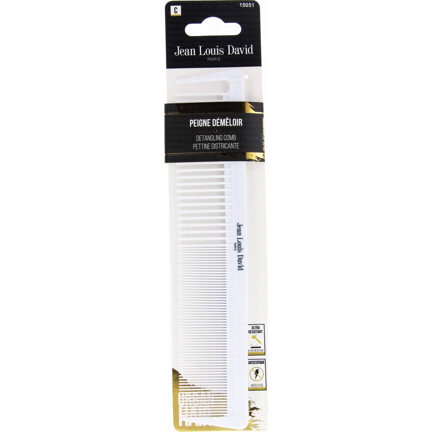 Jean Louis David Peigne à Cheveux Démêlant Argent 20cm 1ut