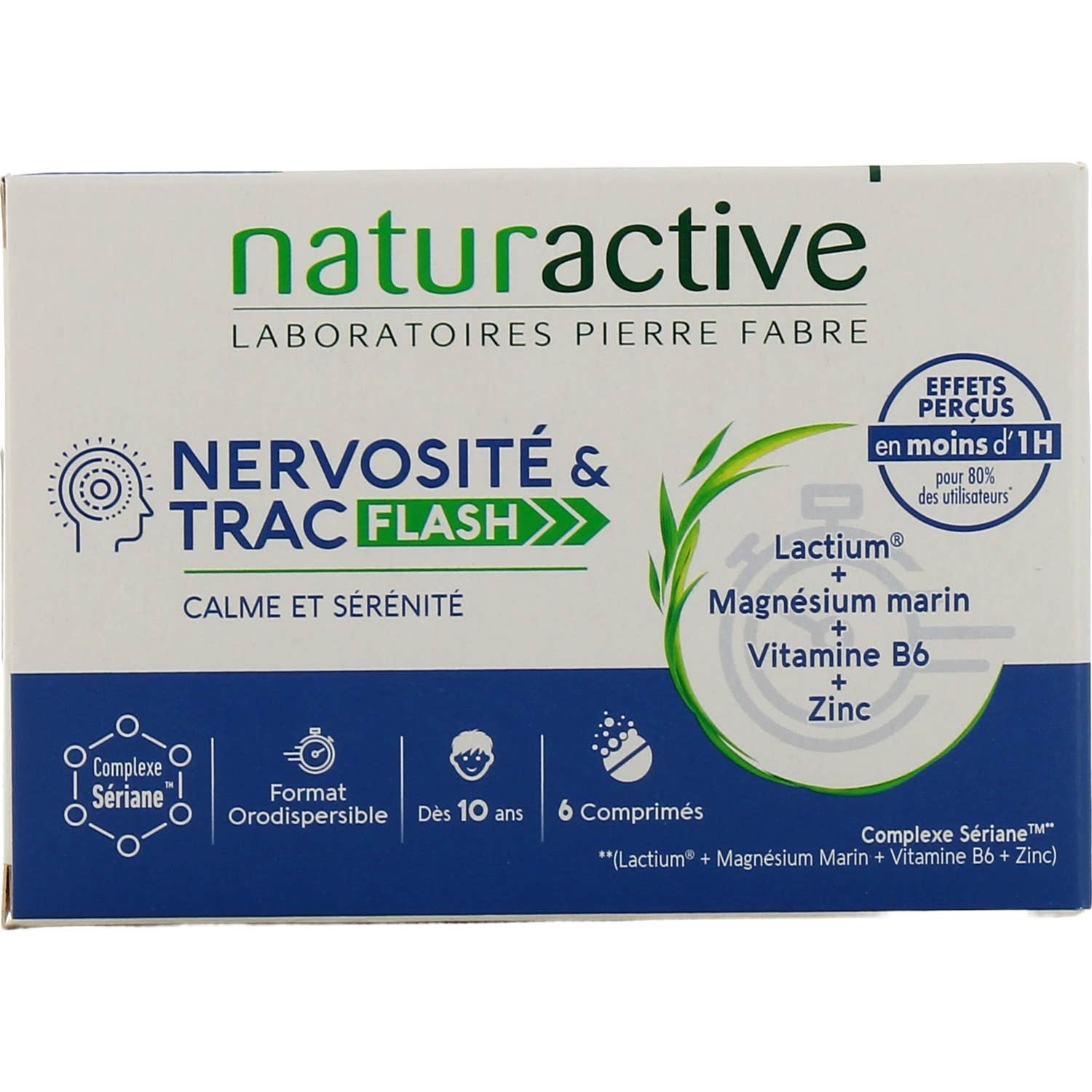 Naturactive Nervosité & Trac Flash 6 Comprimés