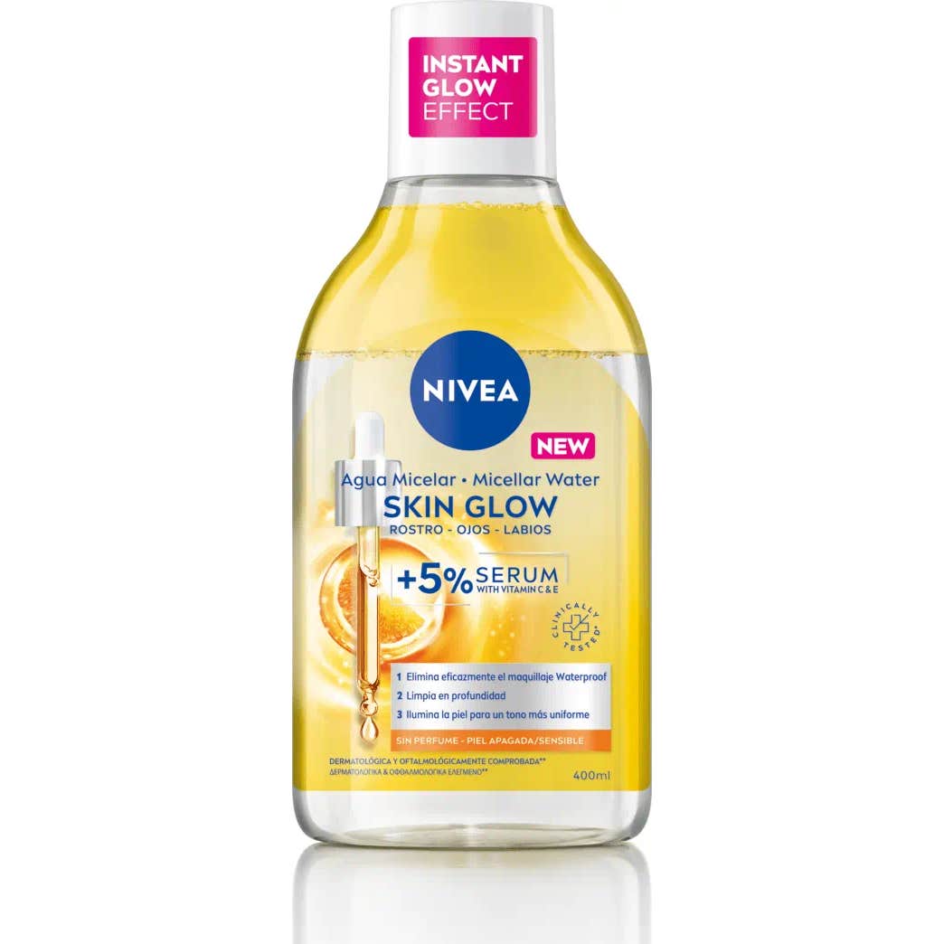 Nivea Agua Micelar Serum Skin Glow Peau Terne Sensible 400ml