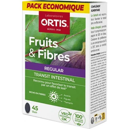 Ortis Fruits&Fibres Regular Transit Intestinal 45 Comprimés