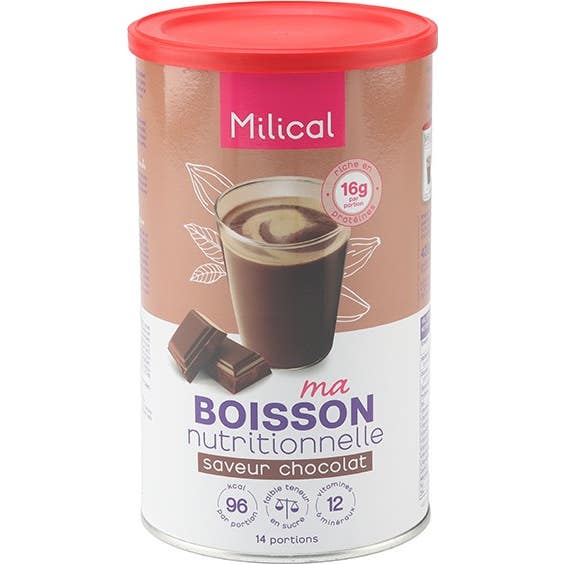Milical Hyperprotéiné Boissons Chocolat 1 boîte de 14 boissons