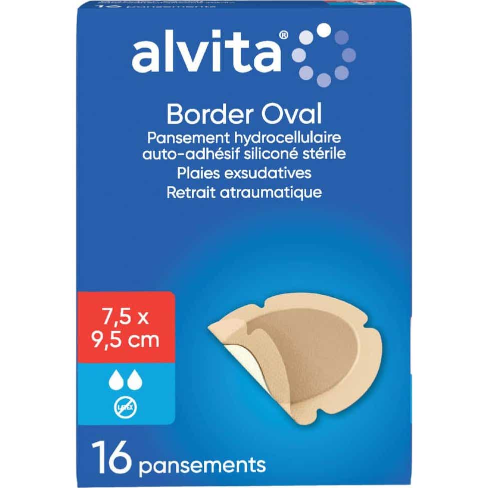 Alvita Border Oval Pansement Hydrocellulaire 7,5x9,5cm 16uts