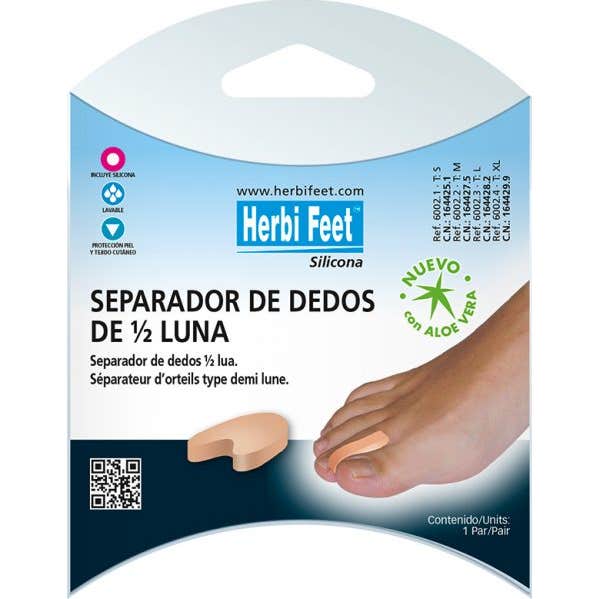 Herbi Feet Séparateur d'Orteils En Silicone Demi-Lune TM 1 Unité