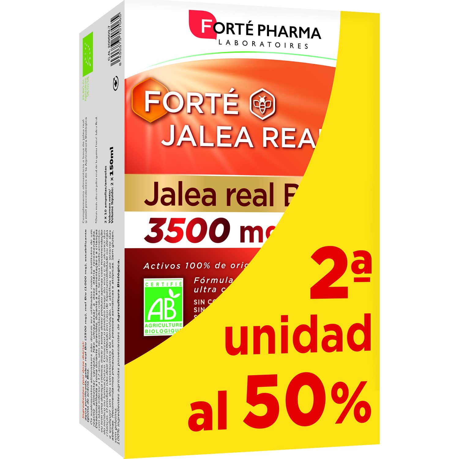 Forté Pharma Forté Gelée Royale Bio 3500mg 2x10 Ampoules