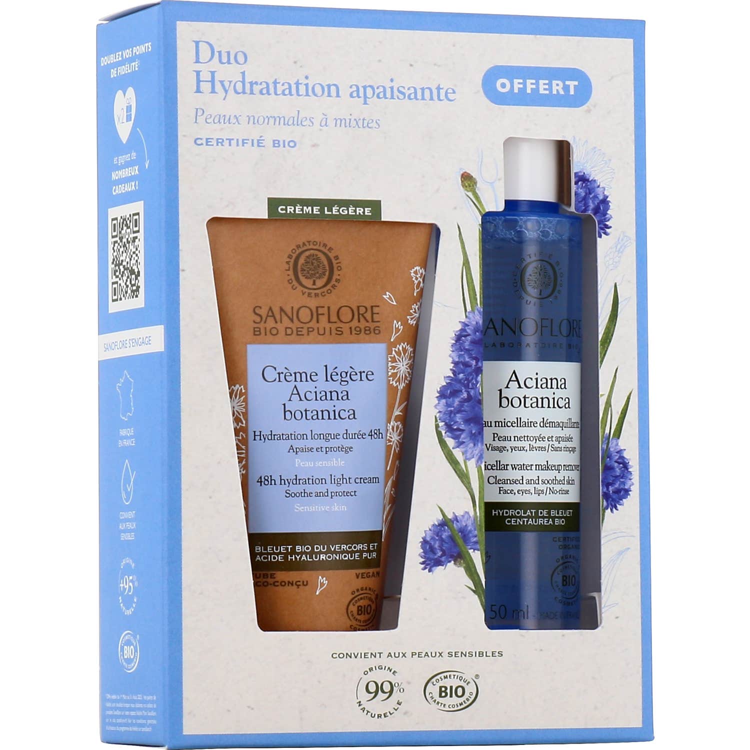 Sanoflore Coffret Aciana Botanica Crème Légère + Eau Micellaire