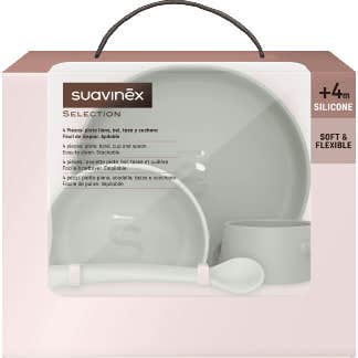 Suavinex Vaisselle Silicone Doux & Flexible Menthe 4uts