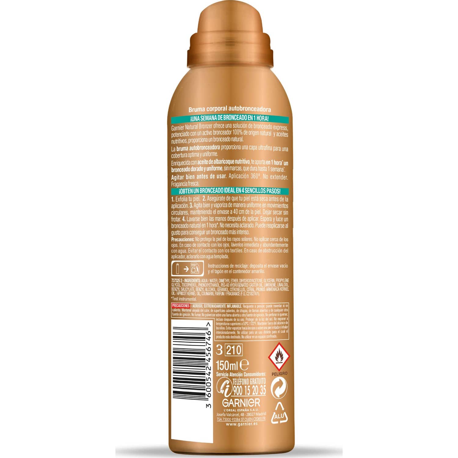 Garnier Delial Bruma Autobronceadora Facial Medio 150ml
