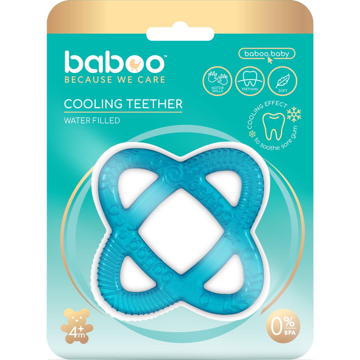 Baboo Anneau de Dentition Sphère Turquoise +4 Mois 1ut