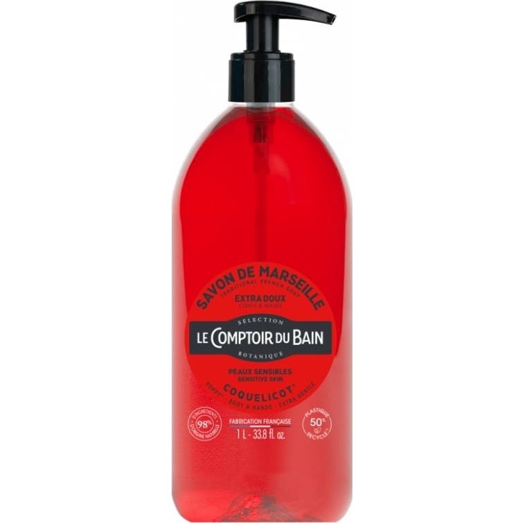 Le Comptoir Du Bain Savon Traditionnel De Marseille Coquelicot 1L