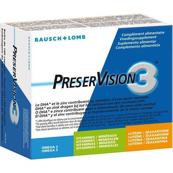 Bausch + Lomb PreserVision 3 180 Capsules