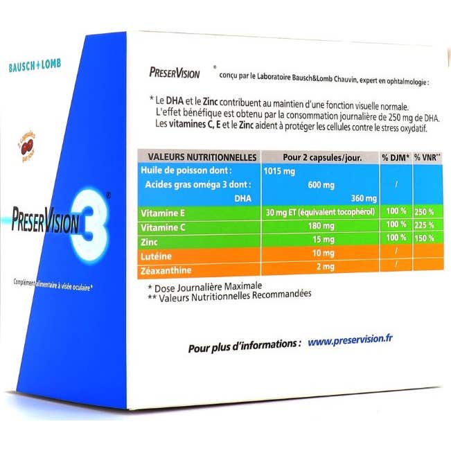 Bausch + Lomb PreserVision 3 180 Capsules