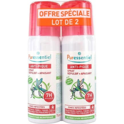 Puressentiel Anti-Pique Spray Répulsif Apaisant 2x75ml