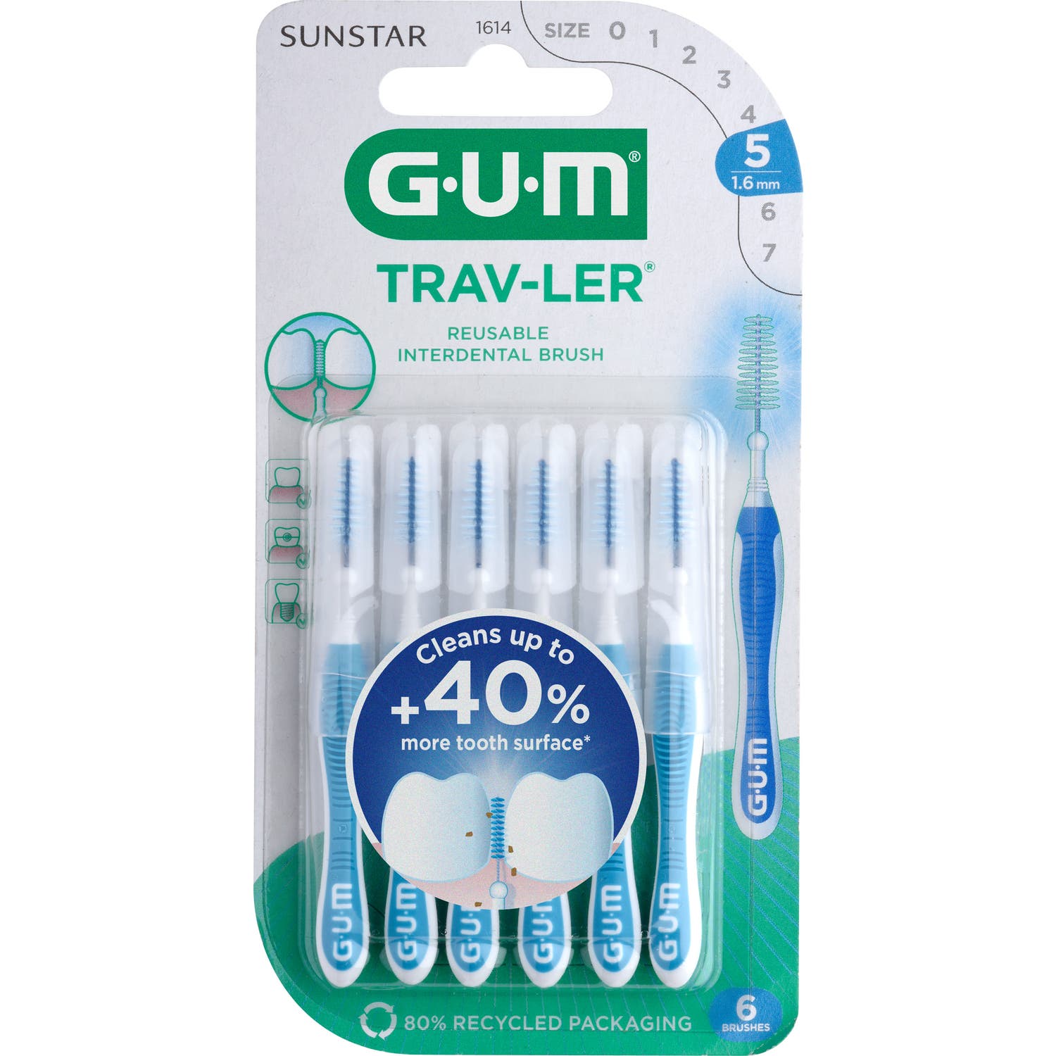GUM Trav-Ler Brosse Interdentaire 1,6 mm 6 Unités