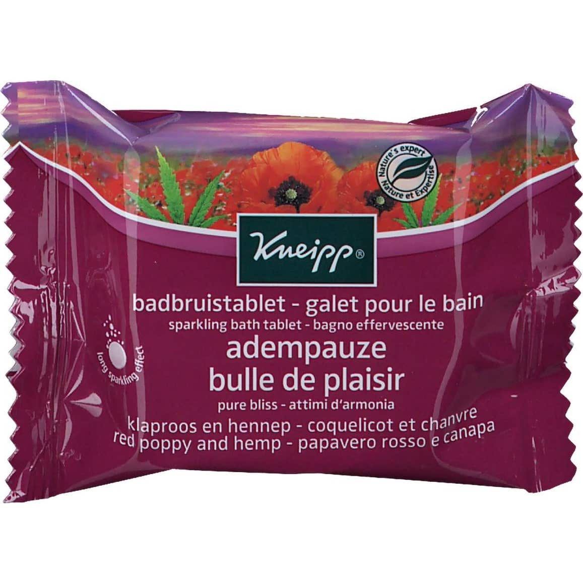 Kneipp Bulle De Plaisir Galet Effervescent Pour Le Bain Coquelicot Et Chanvre 80g