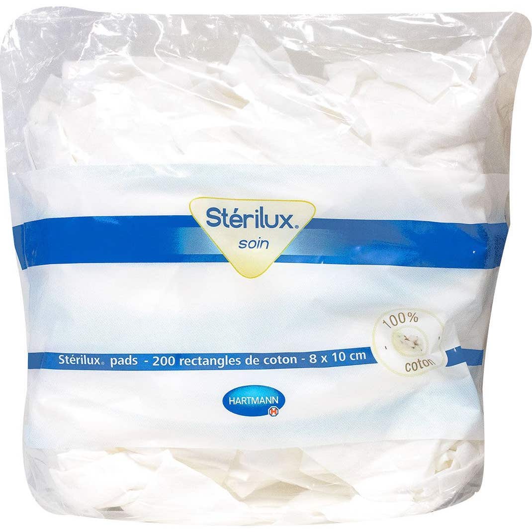 Stérilux Pads 200 Rectangles De Coton
