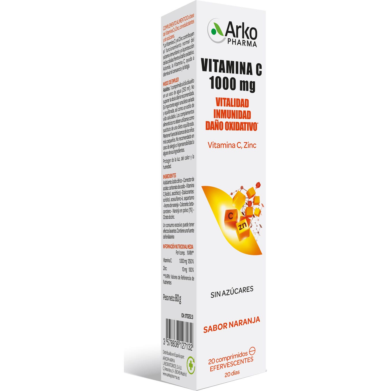 Arkopharma Vitamine C 1000mg Effervescent 20 Comprimés