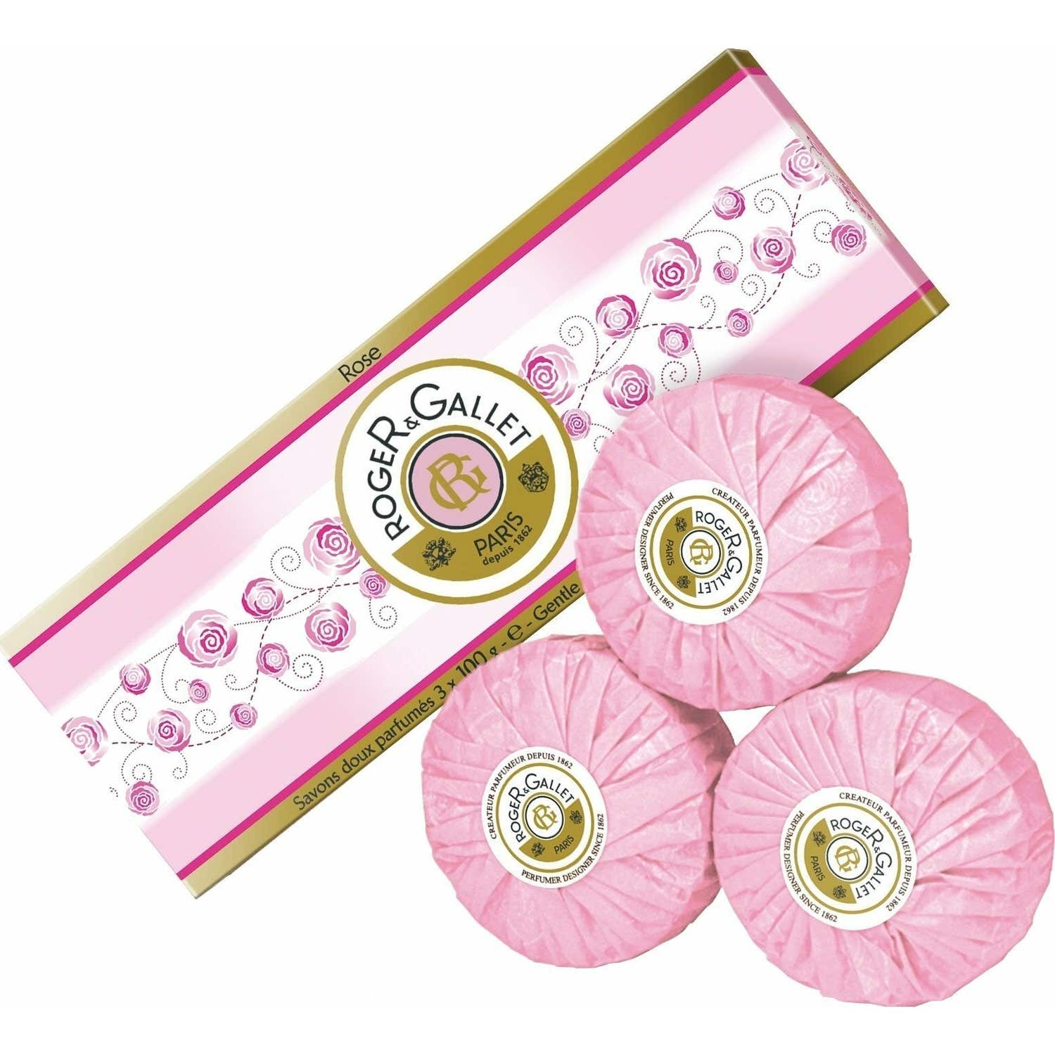 Roger&ampGallet Savon à la rose 3x100g
