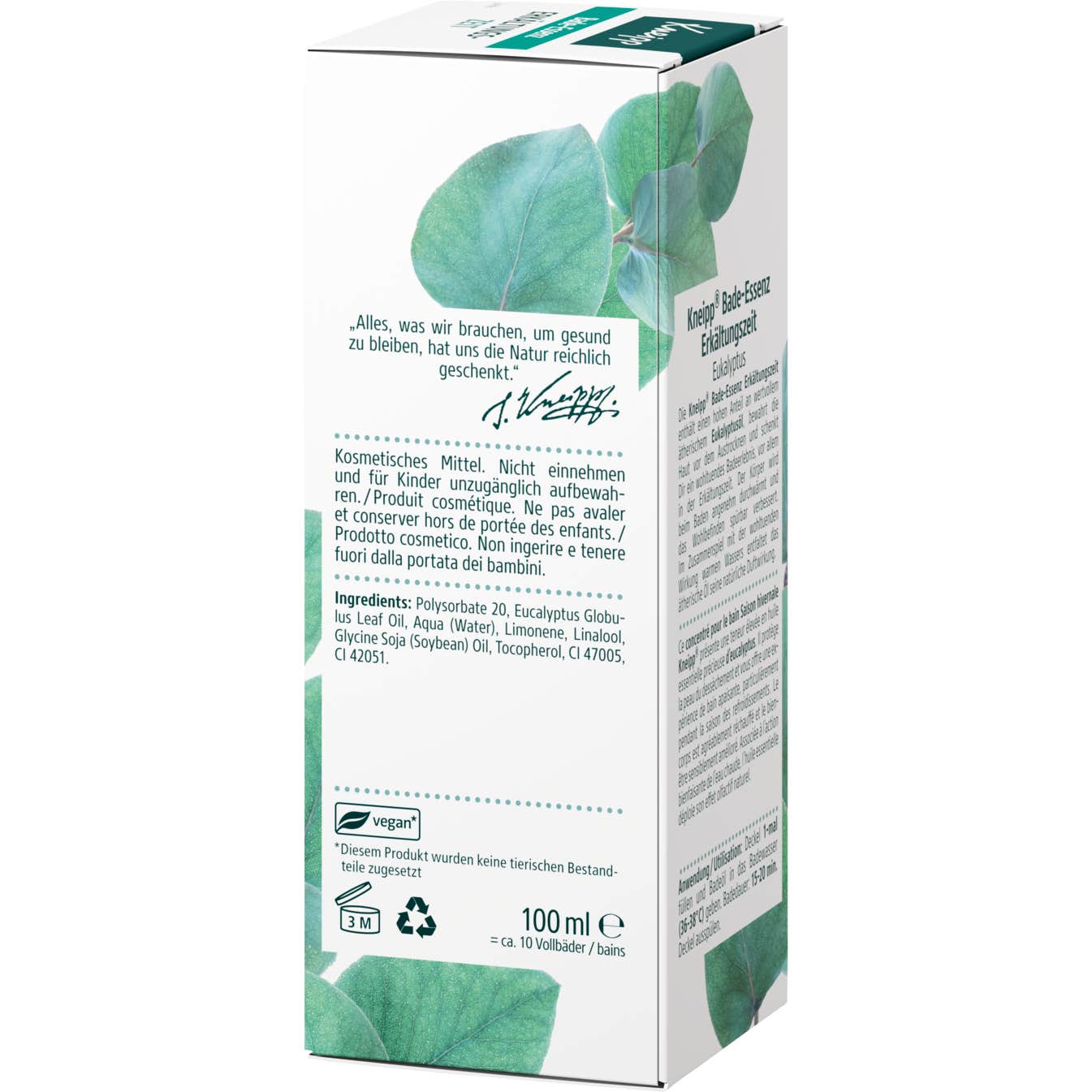 Kneipp Huile De Bain Eucalyptus 100ml