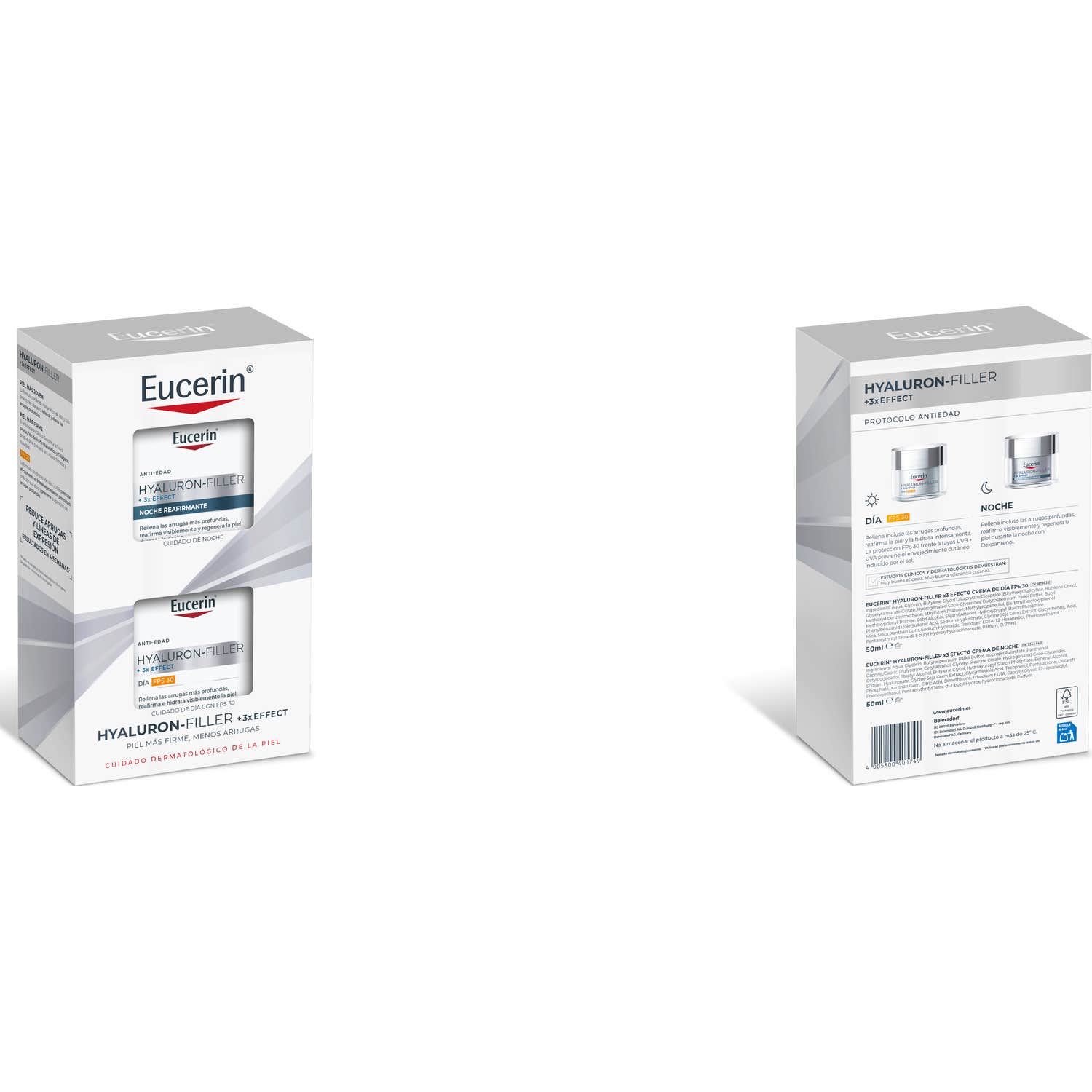 Eucerin Pack Hyaluron Filler 3X Effect Crème De Jour SPF30 50ml + Crème De Nuit 50ml