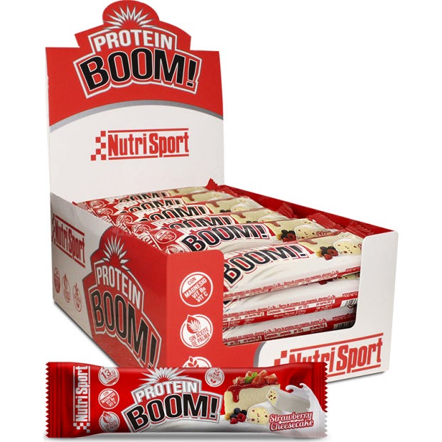 Nutrisport Protein Boom Barres Fraise-Cheescake 24 unités