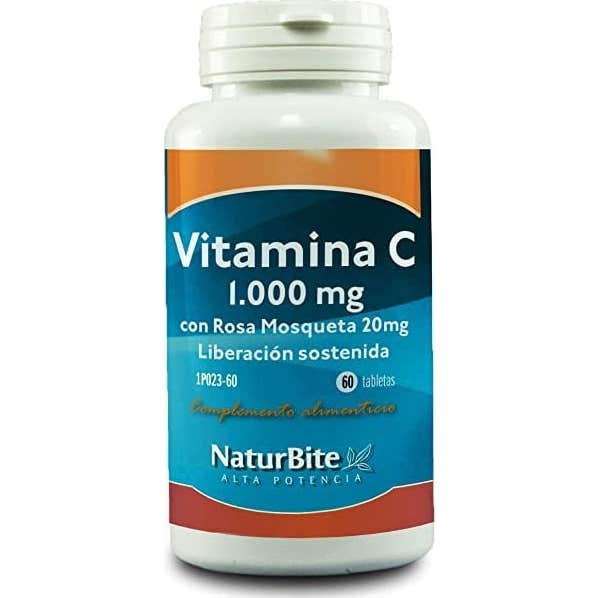Naturbite Vitamine C avec Rose Musquée 20mg 180 Gélules