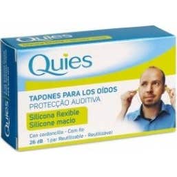 Bouchons d'oreille en silicone Quies avec cordon 6pcs