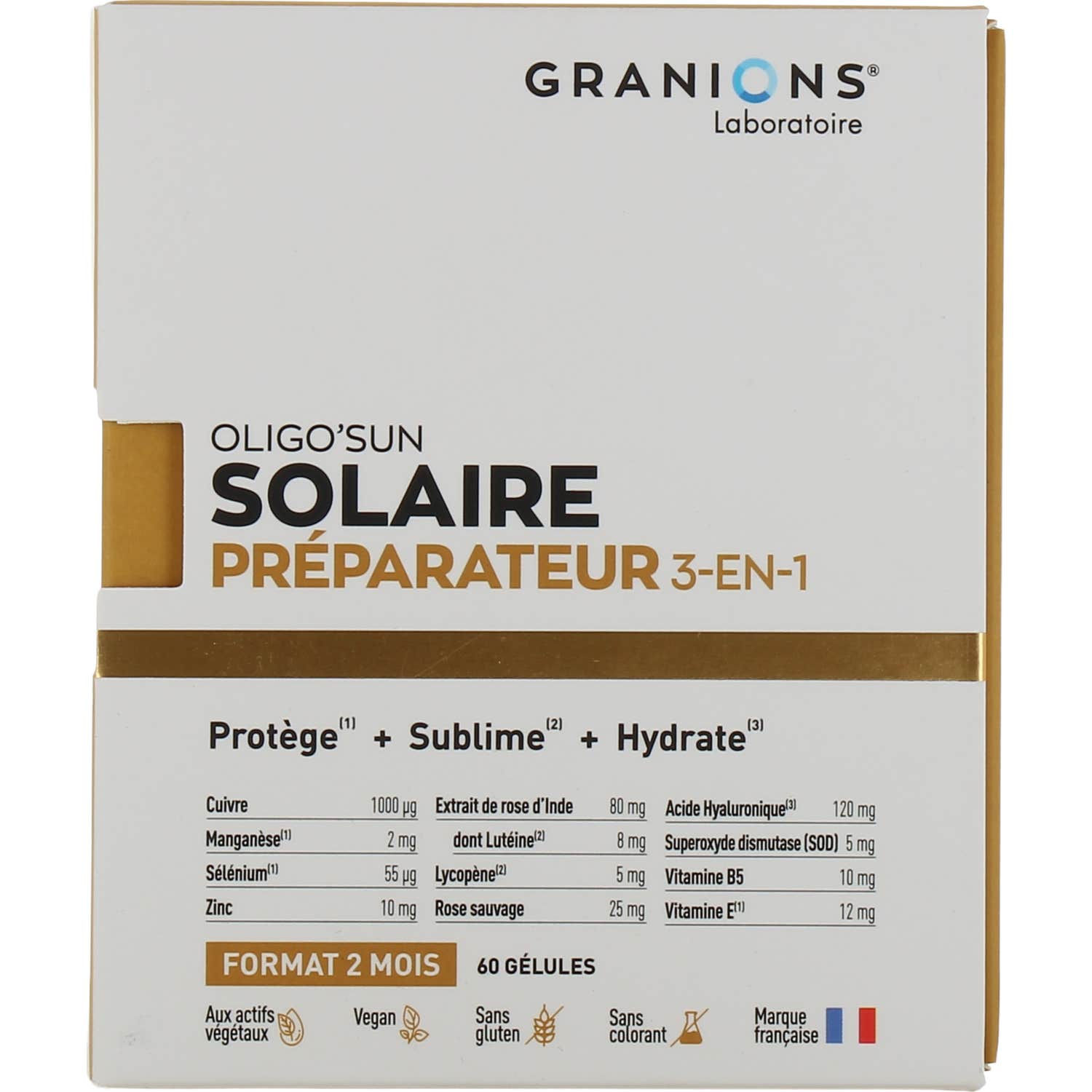 Granions Oligo'sun Solaire Préparateur 3 en 1 60 Gélules