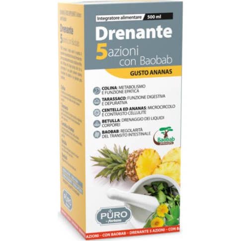 Uragme Pure Drainant 5 Acciones Au Baobab 500ml