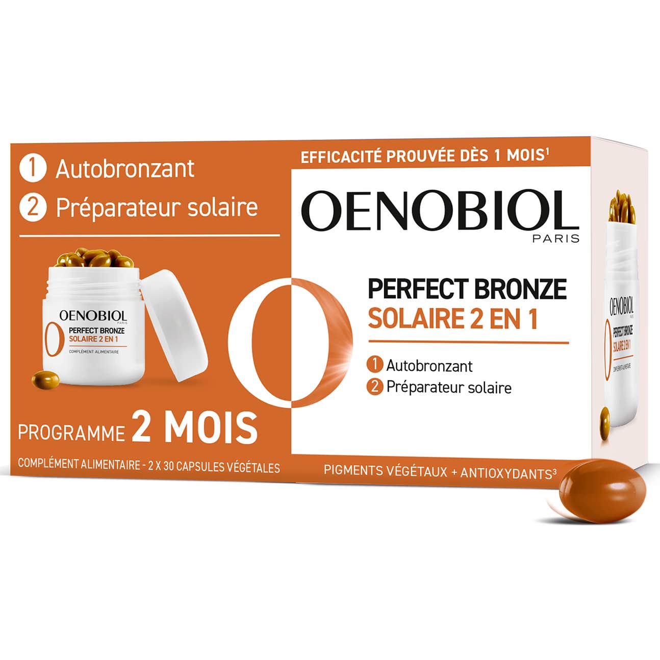 Oenobiol Perfect Bronze Solaire 2 En 1 2x30 Capsules Végétales
