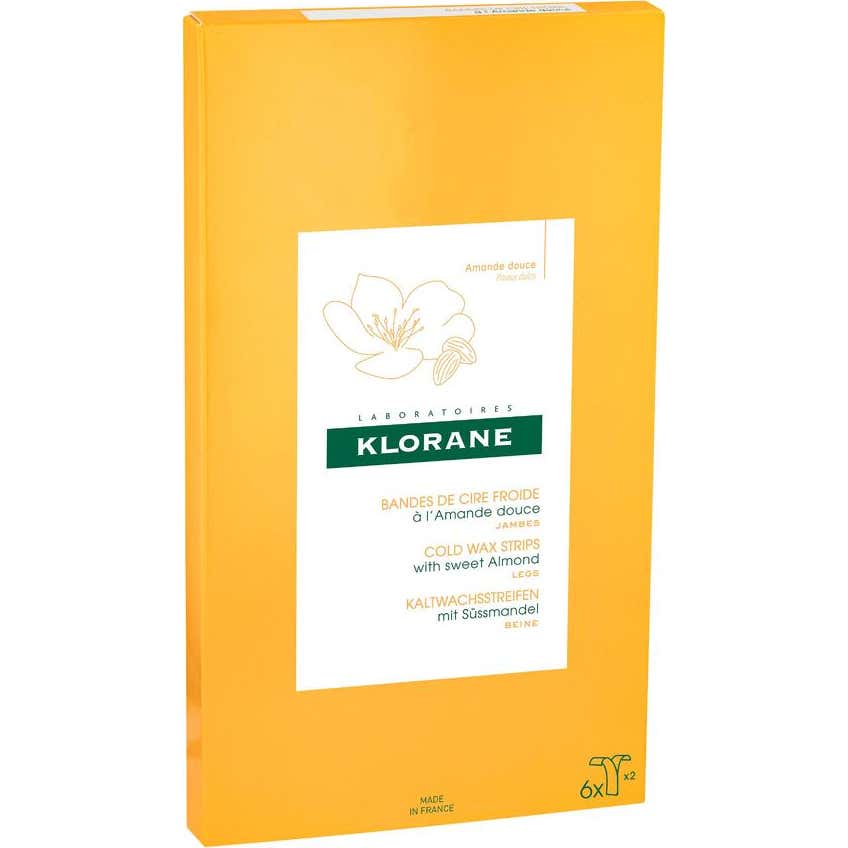 Klorane Bandes De Cire Froide À L'Amande Douce Jambes 6 Bandes