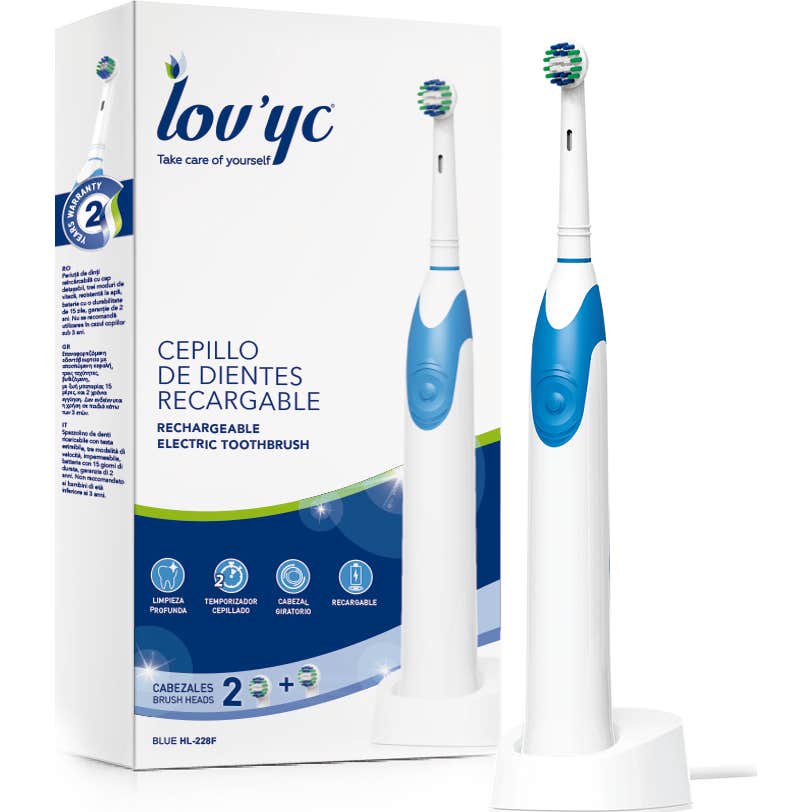 Lovyc Brosse à Dents Électrique Rechargeable + 2 Têtes 1 Unité