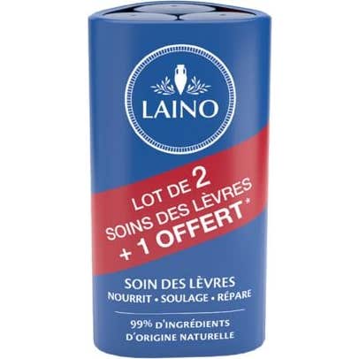 Laino Soin des Lèvres Cire d'Abeille 3x4g