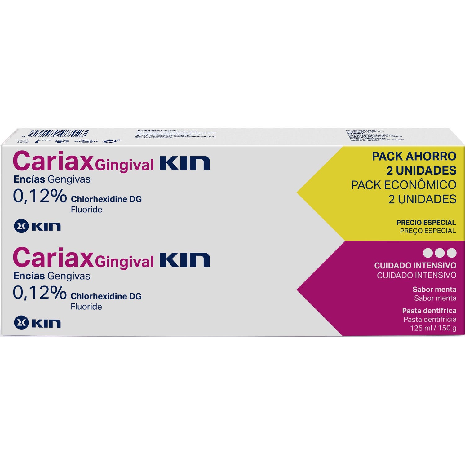 KIN  Cariax Gingival Pasta Dent&iacute;frica Lote 2 Piezas Unisex