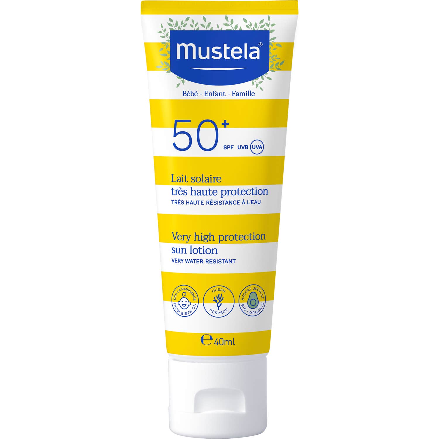 Mustela Lait Solaire Très Haute Protection SPF50+ 40ml