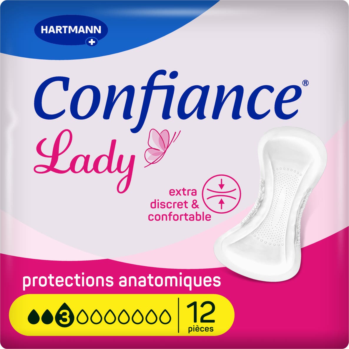 Confiance Lady Protections Anatomiques 3 gouttes 12 unités