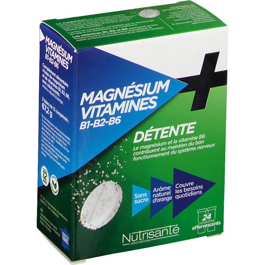 Nutrisanté Magnésium + Vitamines B1 B2 B6 2 x 12 comprimés