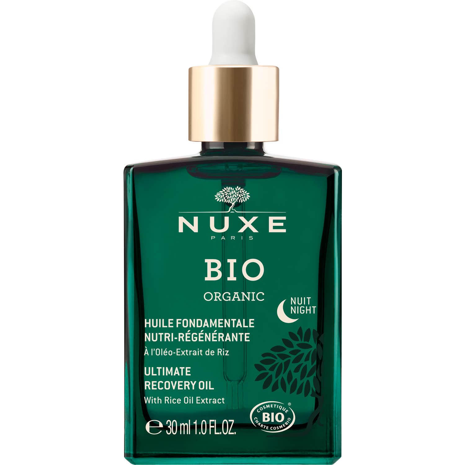 Nuxe Bio Huile Nuit Fondamentale Nutri-Régénérante 30ml