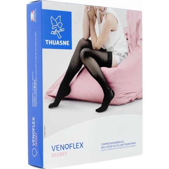 Thuasne Venoflex 2 Secret Bas Cuisse Ag Noir TG2L 1 Paire