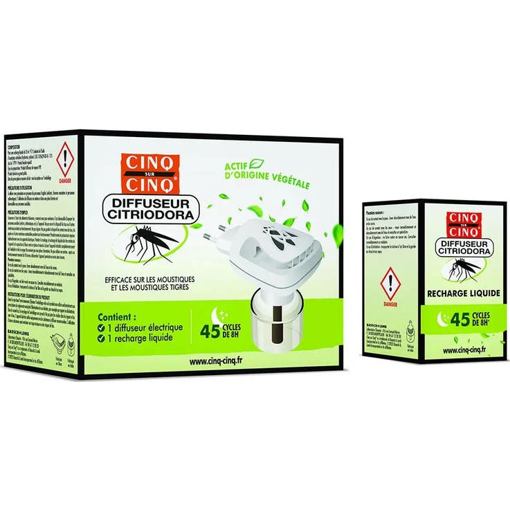 Cinq Sur Cinq Citriodora Diffuseur Anti-Moustiques 45 Cycle 1 ut