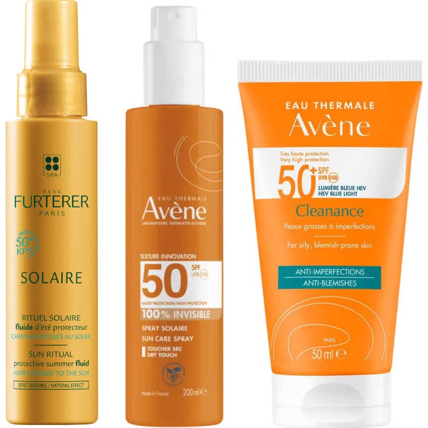 Avène Pack Cleanance SPF50++ Spray Invisible SPF50 + René Furterer Fluido Solar Protector KPF50+