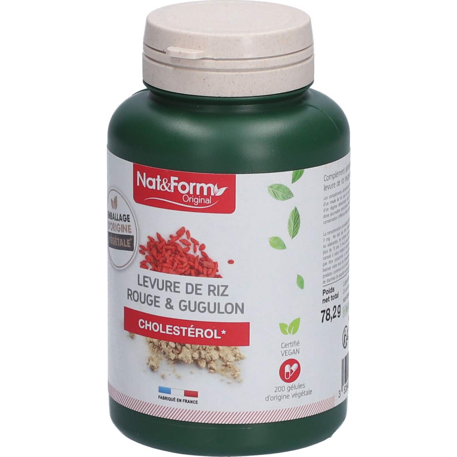 Nat&Form Levure de Riz Rouge & Gugulon 200 Gélules