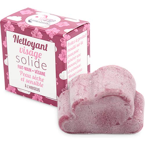 Lamazuna nettoyant solide visage peau sèche et sensible hibiscus 25g