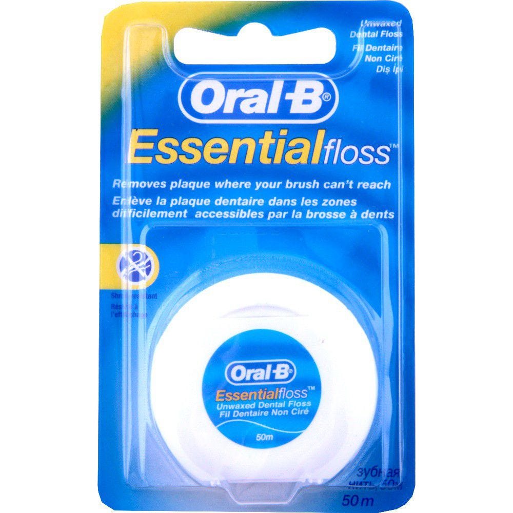OralB Essential Floss Fil Dentaire Ciré Gout Menthe 50m